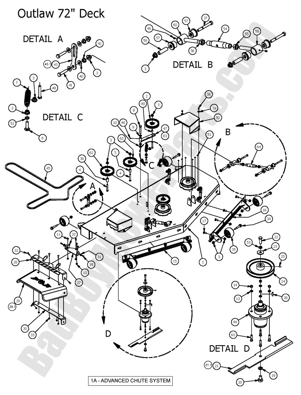 2016 Outlaw XP - 72" Deck Assembly